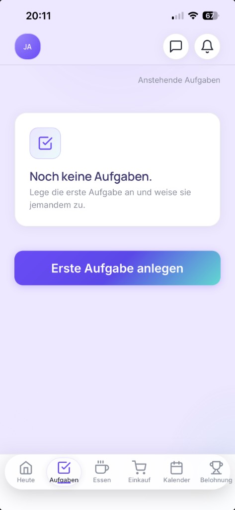 Soruna App: anstehende Aufgaben